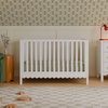 image:imageDavinci Sammy Scallop 4in1 Convertible Baby Crib Powder Blue  GREENGUARD Gold Certified Converts to Toddler Bed amp Daybed amp FullSize Bed 4 Adjustable Mattress Heights  Easy to AssembleWhite