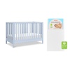 image:imageDavinci Sammy Scallop 4in1 Convertible Baby Crib Powder Blue  GREENGUARD Gold Certified Converts to Toddler Bed amp Daybed amp FullSize Bed 4 Adjustable Mattress Heights  Easy to AssemblePowder Blue