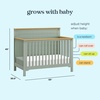 image:imageDavinci Shea 4in1 Convertible Baby Crib Light Sage and Honey  GREENGUARD Gold amp FSC Certified  Converts to Toddler Bed amp Daybed amp FullSize Bed 4 Adjustable Mattress HeightsLight Sage and Honey