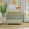 image:imageDavinci Shea 4in1 Convertible Baby Crib Light Sage and Honey  GREENGUARD Gold amp FSC Certified  Converts to Toddler Bed amp Daybed amp FullSize Bed 4 Adjustable Mattress HeightsLight Sage and Honey