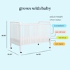 image:imagedaVinci Jenny Lind 3in1 Convertible Baby Crib Navy  GREENGUARD Gold Certified Converts to Toddler Bed amp Daybed 4 Adjustable Mattress Heights  Conversion Kit Sold SeparatelyWhite