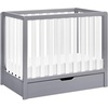 image:imageCarters by DaVinci Colby 4in1 Convertible Mini Crib with Trundle Drawer in White Greenguard Gold Certified Undercrib StorageGray and White