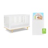 image:imageDavinci Marley 3in1 Convertible Baby Crib Walnut  GREENGUARD Gold Certified FSC Certified Converts to Toddler Bed amp Daybed 4 Adjustable Mattress Heights  Easy AssemblyWhiteNatural Bundle