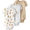 image:imagelittle planet by carters Unisex Baby 3pack Short Sleeve Bodysuits Made With Organic CottonGolden Orchard