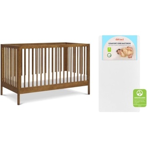image:imageDavinci Birdie 3in1 Convertible Crib GREENGUARD Certified Walnut  Converts to Toddler Bed amp Daybed 4 Adjustable Mattress Heights  Conversion Kit Sold Separately  Easy to AssembleWalnut Bundle