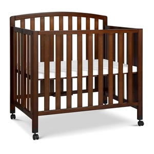 image:imageDavinci Dylan 3in1 Convertible Portable Mini Crib Espresso  GREENGUARD Gold Certified  Folding Baby Crib With Wheels 4 Adjustable Mattress Heights Conversion Kit Sold SeparatelyEspresso