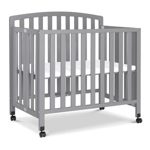 image:imageDavinci Dylan 3in1 Convertible Portable Mini Crib Espresso  GREENGUARD Gold Certified  Folding Baby Crib With Wheels 4 Adjustable Mattress Heights Conversion Kit Sold SeparatelyGrey