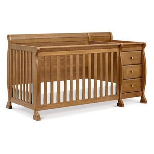 image:imageDavinci Kalani 4in1 Convertible Crib amp Changer Combo Gray  GREENGUARD Gold Certified Converts to Toddler Bed Daybed amp FullSize Bed 4 Adjustable Mattress Heights Easy to AssembleChestnut