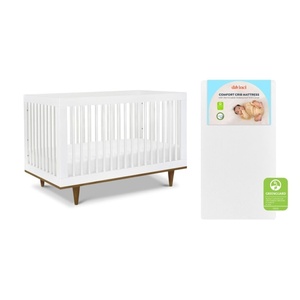 image:imageDavinci Marley 3in1 Convertible Baby Crib Walnut  GREENGUARD Gold Certified FSC Certified Converts to Toddler Bed amp Daybed 4 Adjustable Mattress Heights  Easy AssemblyWhite and Walnut Bundle