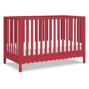 image:imageDavinci Sammy Scallop 4in1 Convertible Baby Crib Powder Blue  GREENGUARD Gold Certified Converts to Toddler Bed amp Daybed amp FullSize Bed 4 Adjustable Mattress Heights  Easy to AssembleStrawberry Red