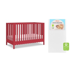 image:imageDavinci Sammy Scallop 4in1 Convertible Baby Crib Powder Blue  GREENGUARD Gold Certified Converts to Toddler Bed amp Daybed amp FullSize Bed 4 Adjustable Mattress Heights  Easy to AssembleStrawberry