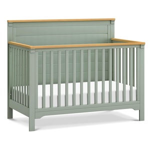 image:imageDavinci Shea 4in1 Convertible Baby Crib Light Sage and Honey  GREENGUARD Gold amp FSC Certified  Converts to Toddler Bed amp Daybed amp FullSize Bed 4 Adjustable Mattress HeightsLight Sage and Honey