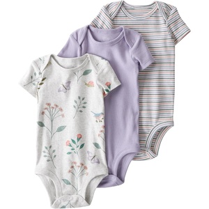 image:imagelittle planet by carters Unisex Baby 3pack Short Sleeve Bodysuits Made With Organic CottonBotanical ButterflyStripe