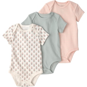 image:imagelittle planet by carters Unisex Baby 3pack Short Sleeve Bodysuits Made With Organic CottonFloral