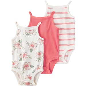 image:imagelittle planet by carters Unisex Baby 3pack Short Sleeve Bodysuits Made With Organic CottonHibiscus Pink