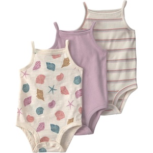 image:imagelittle planet by carters Unisex Baby 3pack Short Sleeve Bodysuits Made With Organic CottonMulti Seashell