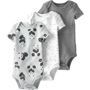 image:imagelittle planet by carters Unisex Baby 3pack Short Sleeve Bodysuits Made With Organic CottonPandaStarStriped