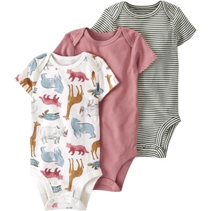 image:imagelittle planet by carters Unisex Baby 3pack Short Sleeve Bodysuits Made With Organic CottonPrehistoricStripe