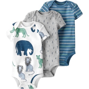 image:imagelittle planet by carters Unisex Baby 3pack Short Sleeve Bodysuits Made With Organic CottonSafari Print