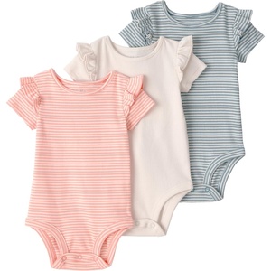 image:imagelittle planet by carters Unisex Baby 3pack Short Sleeve Bodysuits Made With Organic CottonStripes