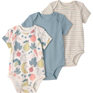 image:imagelittle planet by carters Unisex Baby 3pack Short Sleeve Bodysuits Made With Organic CottonVeggie Fruit