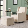 image:imageCarters by daVinci Adrian 360 Swivel Glider Chair w Storage Ottoman  Water amp Stain Resistant Rocking Chair Glider  GREENGUARD Gold amp FSC Certified Glider Rocking Chair for Nursery amp Living RoomIvory Boucle