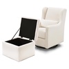 image:imageCarters by daVinci Adrian 360 Swivel Glider Chair w Storage Ottoman  Water amp Stain Resistant Rocking Chair Glider  GREENGUARD Gold amp FSC Certified Glider Rocking Chair for Nursery amp Living RoomPerformance Cream