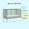 image:imageDavinci Birdie 3in1 Convertible Crib GREENGUARD Certified White  Converts to Toddler Bed amp Daybed 4 Adjustable Mattress Heights  Conversion Kit Sold Separately  Easy to AssembleLight Sage