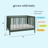 image:imageDavinci Birdie 3in1 Convertible Crib GREENGUARD Certified White  Converts to Toddler Bed amp Daybed 4 Adjustable Mattress Heights  Conversion Kit Sold Separately  Easy to AssembleForest Green Bundle
