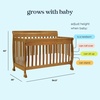image:imagedaVinci Kalani 4in1 Convertible Baby Crib  GREENGUARD Gold Certified Convertible Crib to Toddler Bed Daybed FullSize Bed  Strong Easy to Assemble  Four Adjustable Mattress Heights  ChestnutChestnut