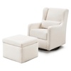 image:imageCarters by daVinci Adrian 360 Swivel Glider Chair w Storage Ottoman  Water amp Stain Resistant Rocking Chair Glider  GREENGUARD Gold amp FSC Certified Glider Rocking Chair for Nursery amp Living RoomPerformance Cream
