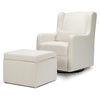 image:imageCarters by daVinci Adrian 360 Swivel Glider Chair w Storage Ottoman  Water amp Stain Resistant Rocking Chair Glider  GREENGUARD Gold amp FSC Certified Glider Rocking Chair for Nursery amp Living RoomIvory Boucle