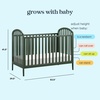 image:imageDavinci Beau 3in1 Baby Crib Convertible to Toddler Bed Daybed  Durable and Easy to Assemble  GREENGUARD Gold Certified  4 Adjustable Mattress Heights Conversion Kit Sold Separately  EbonyForest Green