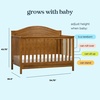 image:imageDavinci Charlie 4in1 Convertible Crib GREENGUARD Certified Forest Green  Converts to Toddler Bed Daybed FullSize Bed 4 Adjustable Mattress Heights Conversion Kits Sold Separately Easy AssemblyChestnut