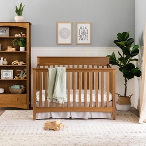 image:imagedaVinci Grove 4in1 Baby Crib Convertible to Toddler Bed Daybed FullSize Bed  Easy Assembly  GREENGUARD Gold Certified  4 Adjustable Mattress Heights Conversion Kits Sold Separately  Chestnut