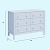 image:imageDavinci Sammy Scallop 6Drawer Baby Dresser Powder Blue  GREENGUARD Gold Certified  SmoothGliding Drawers  Durable amp Modern EasytoAssemble Nursery Dresser for Kids Boys amp GirlsPowder Blue