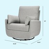 image:imageDavinci Juno Swivel Glider GREENGUARD Gold Certified Vanilla  FSC amp CertiPURUS Certified Glider w 360 Swivel amp Metal Base  Spacious Seating for Extra Comfort  Fully AssembledFrost Grey