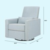 image:imageDavinci Piper Swivel Recliner Glider Chair Cream  GREENGUARD CertiPURUS Certified  Ultra Comfy Upholstered Glider Recliner Nursery Chair Manual 360 Recline amp Swivel GlideHeathered Blue With Cream Piping
