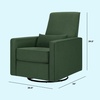 image:imageDavinci Piper Swivel Recliner Glider Chair Cream  GREENGUARD CertiPURUS Certified  Ultra Comfy Upholstered Glider Recliner Nursery Chair Manual 360 Recline amp Swivel GlidePine Green