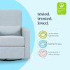 image:imageDavinci Piper Swivel Recliner Glider Chair Cream  GREENGUARD CertiPURUS Certified  Ultra Comfy Upholstered Glider Recliner Nursery Chair Manual 360 Recline amp Swivel GlideHeathered Blue With Cream Piping