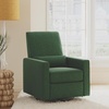 image:imageDavinci Piper Swivel Recliner Glider Chair Cream  GREENGUARD CertiPURUS Certified  Ultra Comfy Upholstered Glider Recliner Nursery Chair Manual 360 Recline amp Swivel GlidePine Green