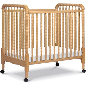 image:imageDavinci Jenny Lind 3in1 Convertible Mini Crib Honey  GREENGUARD Certified Mini Crib w Removable Wheels Converts to Toddler Bed amp Daybed w 4 Adjustable Mattress Heights