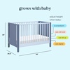 image:imageCarters by Davinci Marisol 4in1 Convertible Crib in Cove BluePowder Blue GREENGUARD Gold CertifiedCove BluePowder Blue